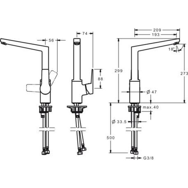 Изображение товара Смеситель Oras 3838BF