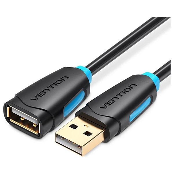 фото Кабель для компьютера vention usb2.0 a мама/папа 2м black (cbcbh)