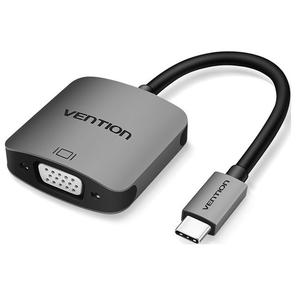 фото Кабель для компьютера vention usb-c папа/vga 15 мама, gray (cgmha)