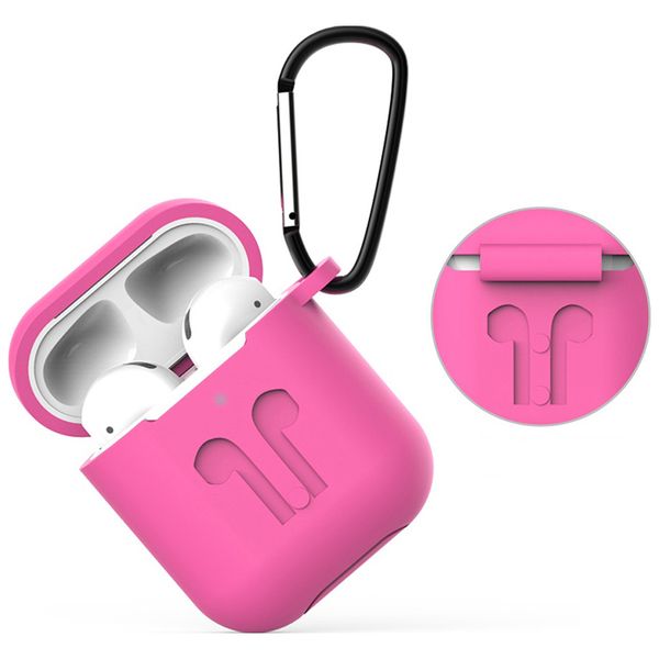 фото Чехол для airpods eva для 1/2 силиконовый с карабином fuchsia(cbap01fc)