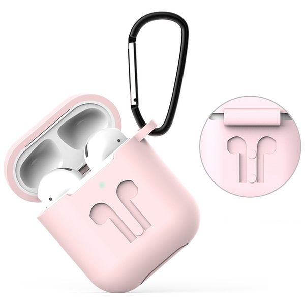 фото Чехол для airpods eva для 1/2 силиконовый с карабином pink (cbap01p)