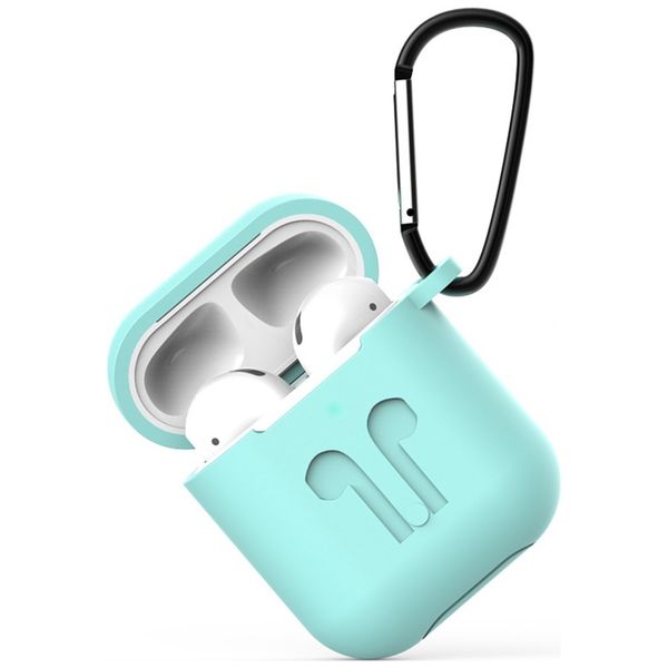 фото Чехол для airpods eva для 1/2 силиконовый с карабином teal (cbap01tq)