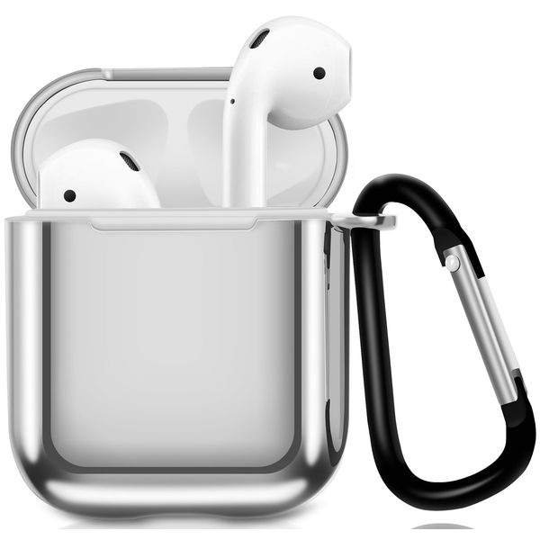 фото Чехол для airpods eva для 1/2 с карабином серебристый (cbap07s)