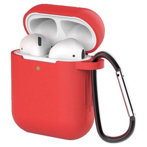 фото Чехол для airpods eva для 1/2 силиконовый с карабином red (cbap40r)