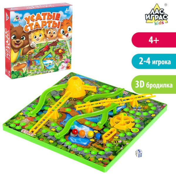 Изображение товара Игра настольная Лас Играс KIDS 3986372 Усатые старты, №SL-02135
