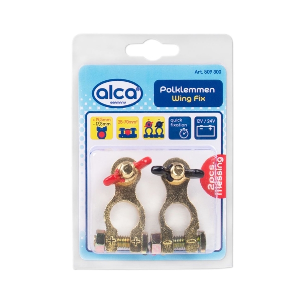 Изображение товара Клеммы Alca 509300 2шт. черный/красный (латунь)