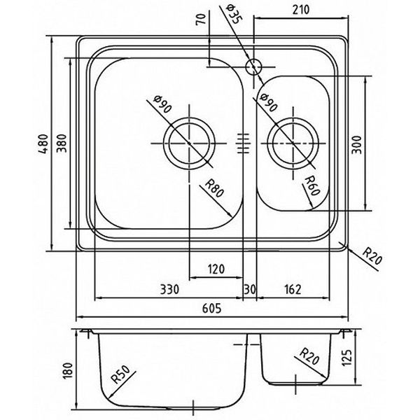 Изображение товара Мойка кухонная Iddis Strit S сатин (STR60SXi77)