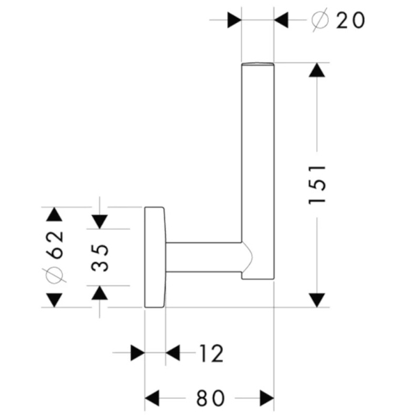 Изображение товара Держатель Hansgrohe для запасного рулона туалетной бумаги (40517000)