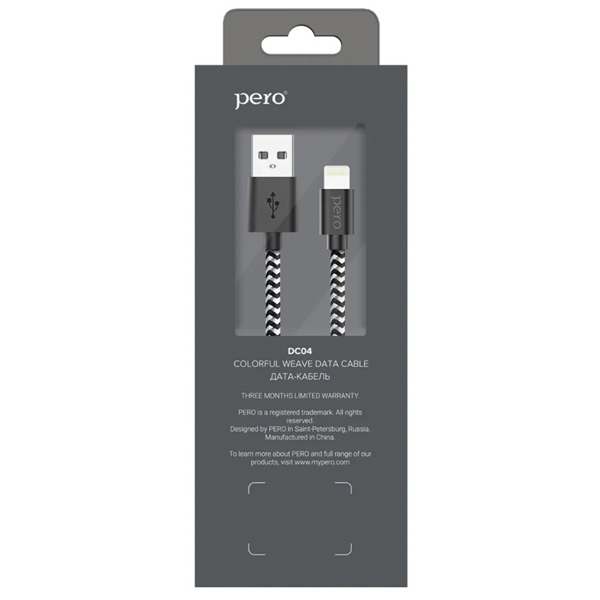 Изображение товара Кабель Pero DC-04 8-pin Lightning,2А,1м(PRDC-048P1MSB)