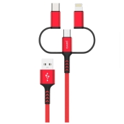 Изображение товара Кабель для сотового телефона (mini,micro-USB) Pero DC-06 Universal 3 in 1,3А,1м (PRDC-06U1MR)