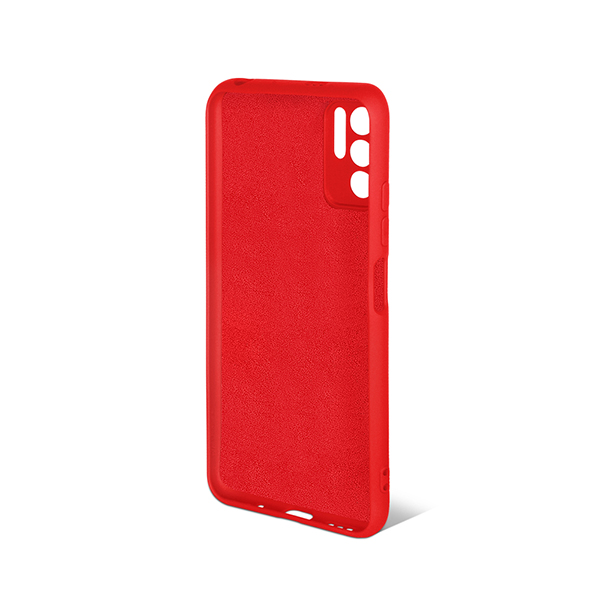 Изображение товара Чехол DF для Xiaomi Redmi Note 10T, красн.силикон с м/фиб.
