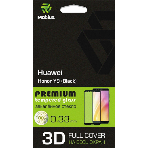 Изображение товара Защитное стекло для смартфона MOBIUS для Huawei Y9 3D Full Cover (Black)