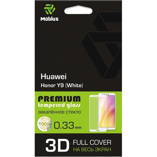 Изображение товара Защитное стекло для смартфона MOBIUS для Huawei Y9 3D Full Cover (White)