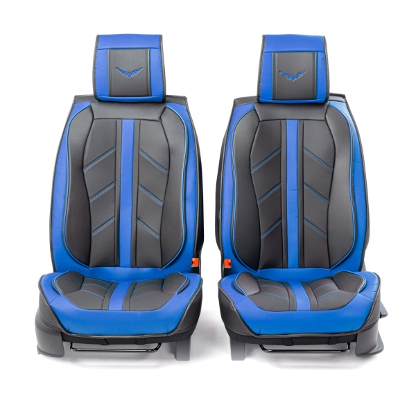 Изображение товара Накидка на сидение CarPerformance 3D на перед.сидения 2 шт экокожа (CUS-3012 BK/BL)