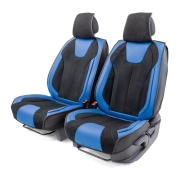 Изображение товара Накидка на сидение CarPerformance 3D на перед.сидения 2 шт.экокожа (CUS-3034 BK/BL)