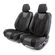 Изображение товара Накидка на сидение CarPerformance 3D на перед.сидения 2 шт.экокожа (CUS-3034 BK/BK)