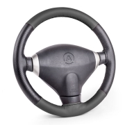 Изображение товара Оплетка для  руля AutoProfi Экокожа,разм.М, 1/50 (SAM-100 BK/BK M)