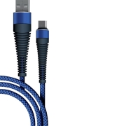 Изображение товара Кабель для сотового телефона BoraSCO Fishbone USB/microUSB 3А 1м, темно-синий (38501)