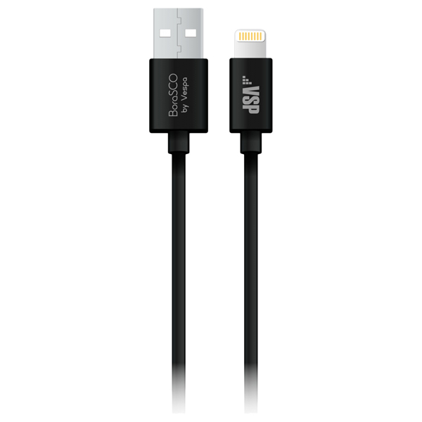 Изображение товара Кабель BoraSCO USB/Lightning 2А 3м, черный (50131)
