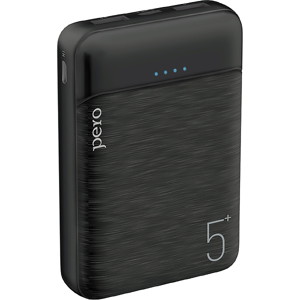 Изображение товара Внешний аккумулятор Pero 5000 mAh, Li-Pol,2xUSB-A 2.1A (PB01BL)