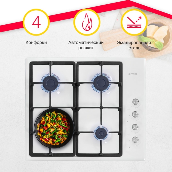 Изображение товара Встраиваемая газовая панель независимая Simfer H60Q40W416