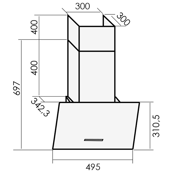 Изображение товара Вытяжка MBS GARTENZIA 150 GLASS WHITE