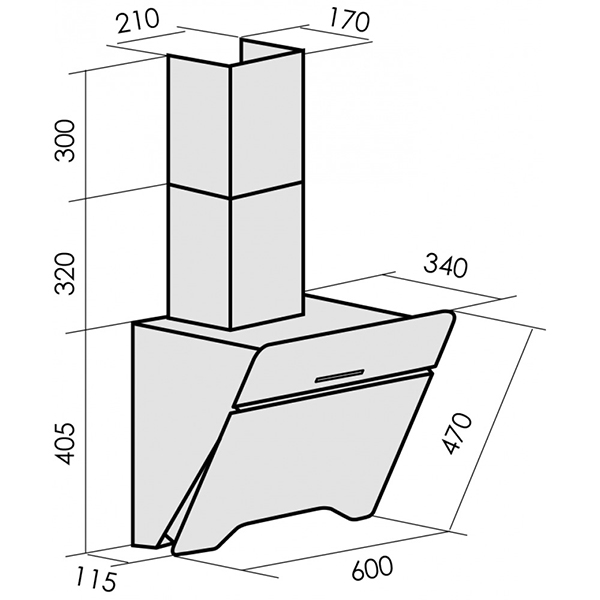 Изображение товара Вытяжка MBS FELICIA 160 GLASS WHITE