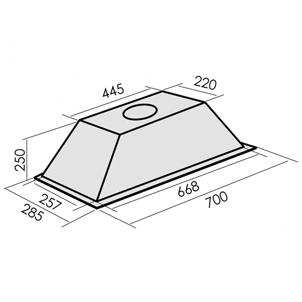 Изображение товара Вытяжка полностью встраиваемая MBS CASSIA 190 INOX