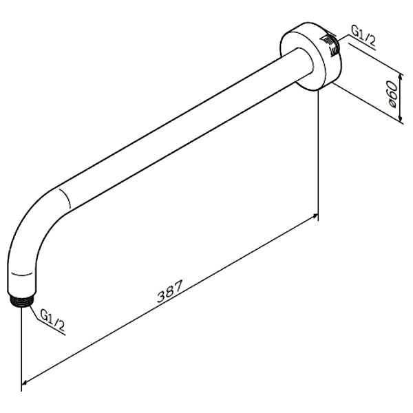 Изображение товара Держатель для душа Am.Pm F0500701 для верхнего душа 390 мм