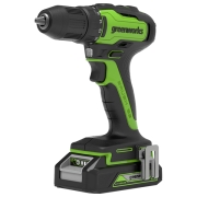 Изображение товара Дрель-шуруповерт аккумуляторная Greenworks GD24DD35K2, 24V, c 1хАКБ 2 Ач и ЗУ в кейсе