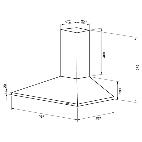 Изображение товара Вытяжка Krona Cornelia 600 IX PB
