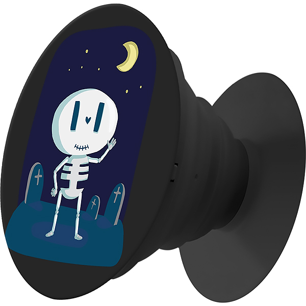 Изображение товара Кольцо-держатель для телефона (попсокет) Krutoff Хэллоуин-О, привет скелет (09733)