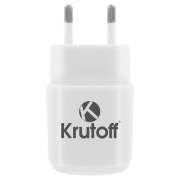 Изображение товара Сетевое зарядное устройство Krutoff CH-02M 1xUSB, 2.1A+micro USB white (03586)