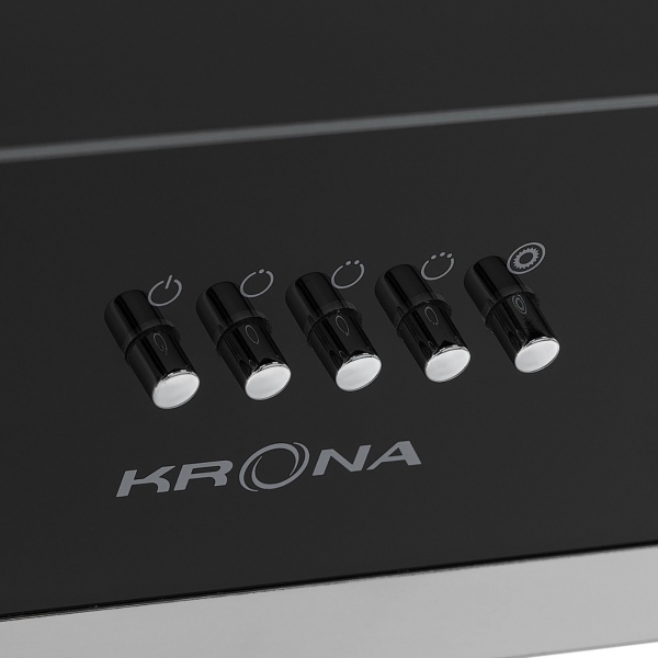 Krona irida 900 white push button вытяжка наклонного дизайна белый белое стекло