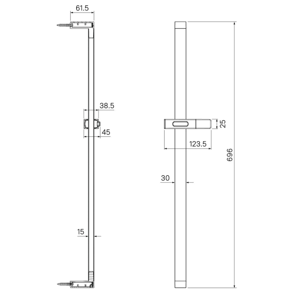 Изображение товара Стойка для душа Iddis Slide, черная (SLI70BLi17)