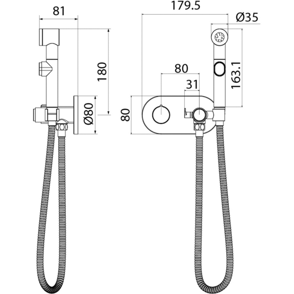 Изображение товара Гигиенический душ Iddis Axes (AXESBRBi08)