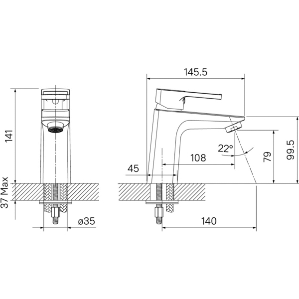Изображение товара Смеситель Iddis Bild, черный матовый (BILBL00i01)