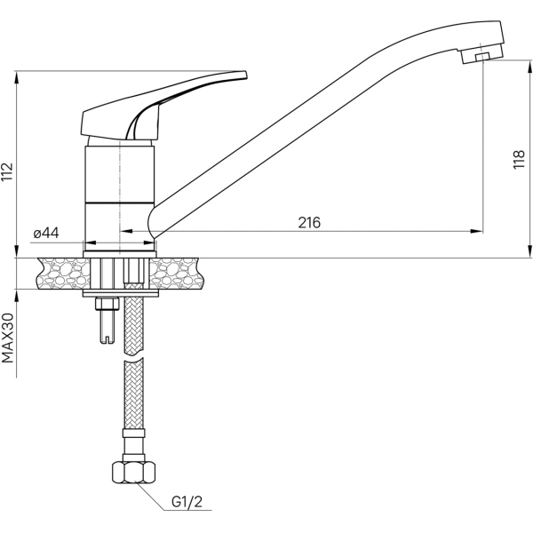 Изображение товара Смеситель Milardo Meal (M06SBR0M05)
