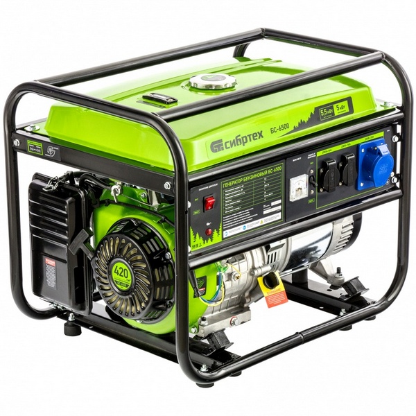 Изображение товара Генератор бензиновый Сибртех БС-6500, 5.5 кВт, 25 л (94546)