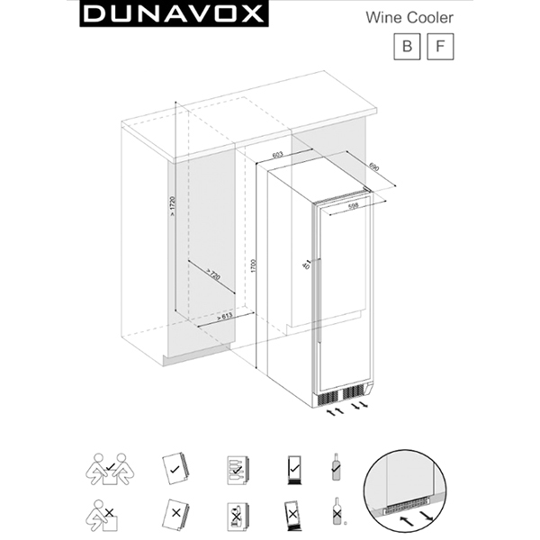 Винный шкаф встроенный габариты