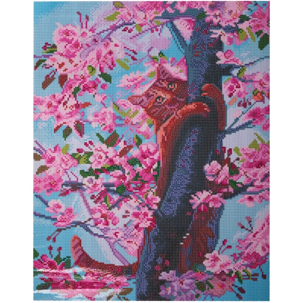 Изображение товара Картина стразами Остров сокровищ Кот на дереве, 40х50см (662577)