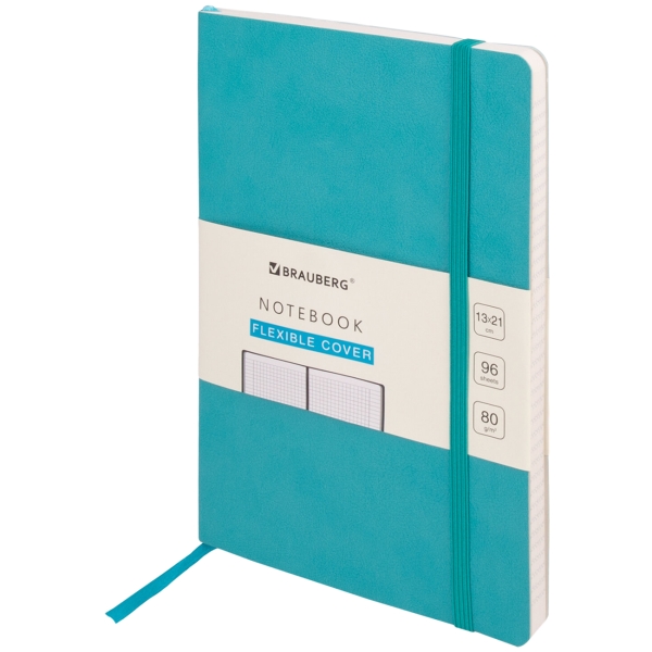 Изображение товара Блокнот A5 Brauberg ULTRA 130х210мм 80г/м2, 96л клет.бирюзовый,113009