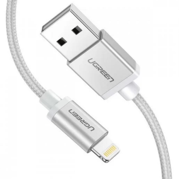 Изображение товара Кабель uGreen Lightning to USB-A 2.0 1,5 м. серебристый