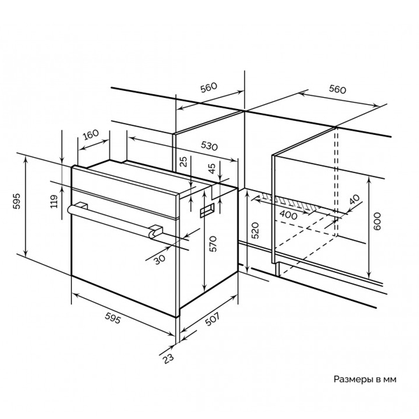 Изображение товара Компактный духовой шкаф LEX EDM 042 BL