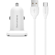 Изображение товара Автомобильное зарядное устройство Borofone BZ12 Lasting Power 2USB 2.4A белый
