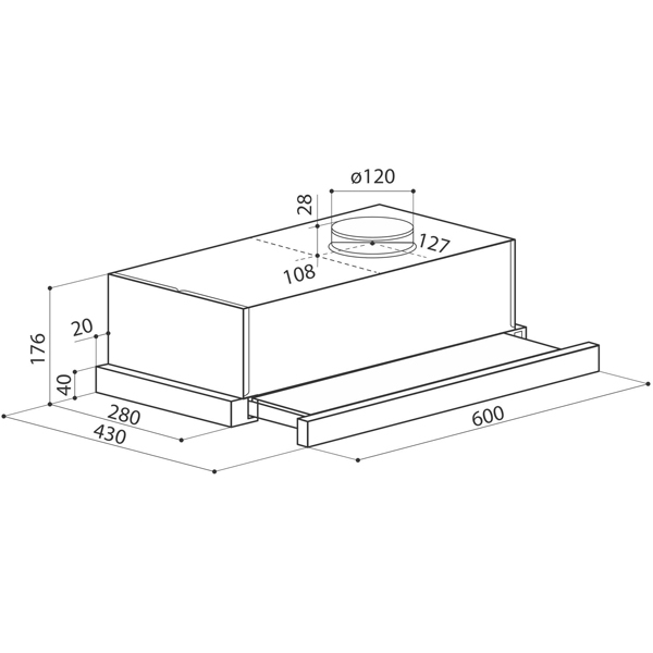 Изображение товара Вытяжка встраиваемая в шкаф LEX Hubble G 600 Black