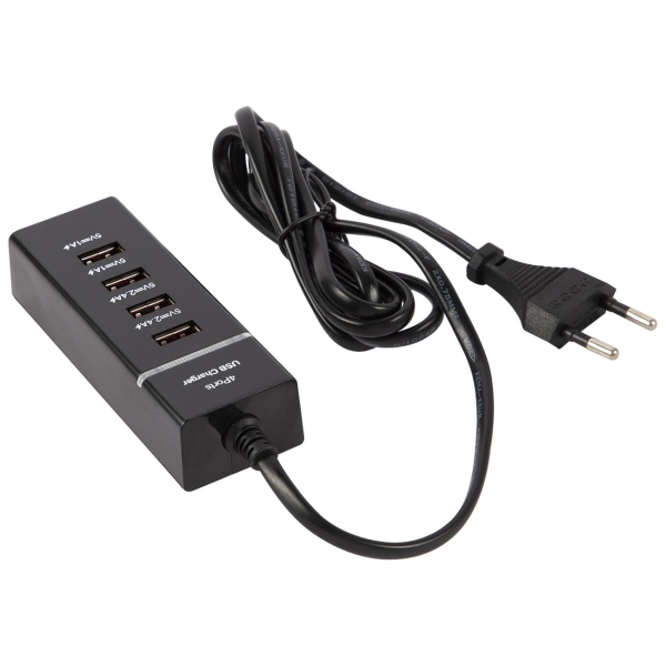 Изображение товара Сетевое зарядное устройство Red Line 4 USB P-1 Fast Charger 15м черный