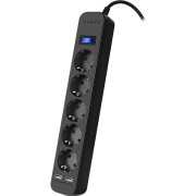Изображение товара Сетевой фильтр Sven SF-05LU 5.0 м (5 евро розеток,2*USB(2,4А)) черный