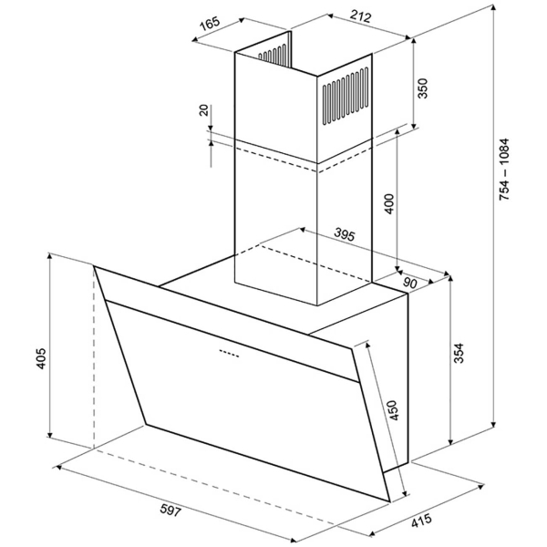 Изображение товара Вытяжка Krona Kristen 600 белая/ нержавеющая сталь S