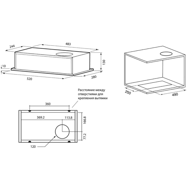 Изображение товара Вытяжка Krona Selina 600 белая PB
